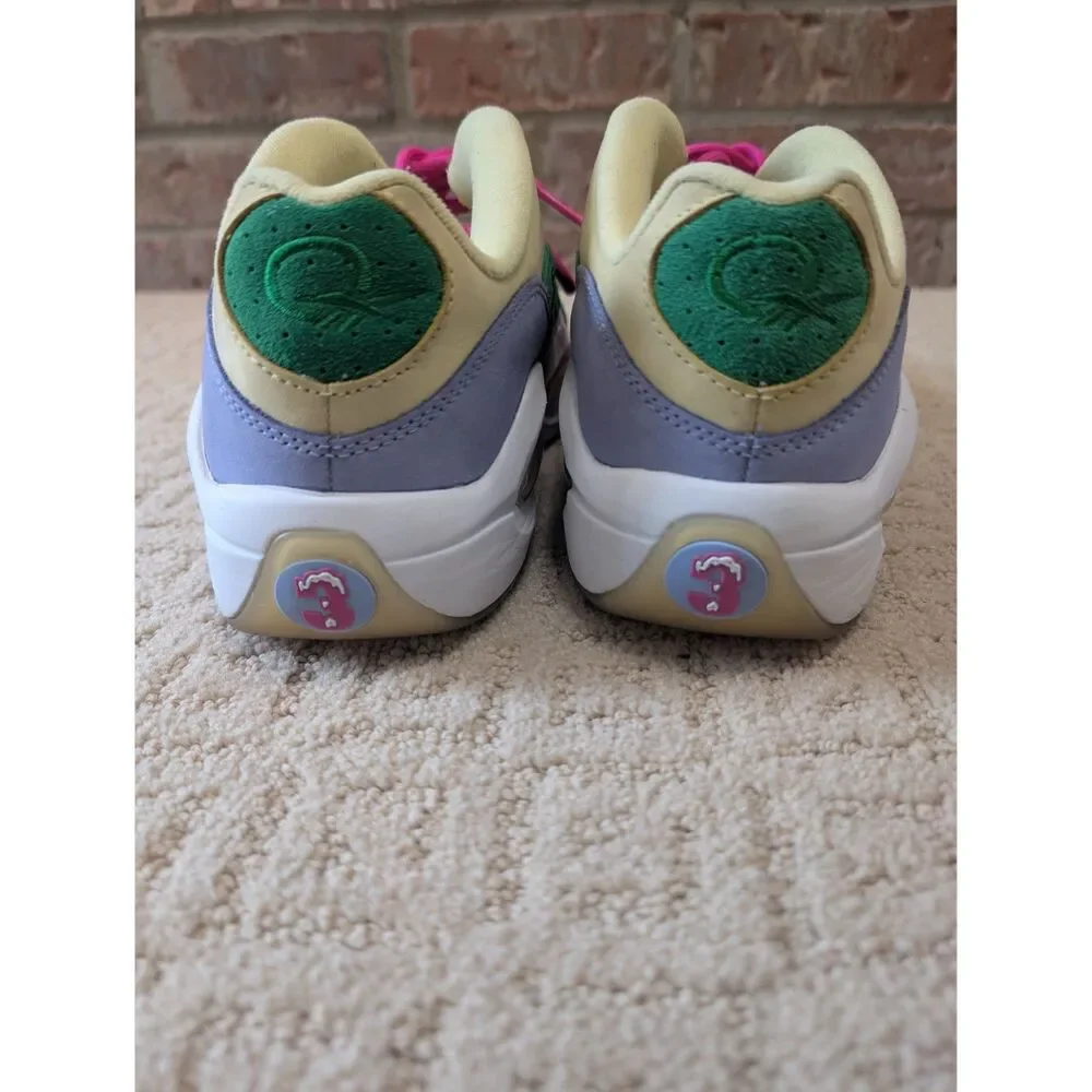 Reebok BBC Question Low Shoes Mens 9.5 Allen Iverson Ice Cream Yellow Green